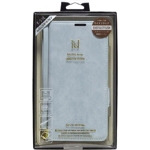NATURAL design らくらくスマートフォン(F-53E)用手帳型ケース STYLE NATURAL ブルーグレー RKF53E-VS10-イメージ1