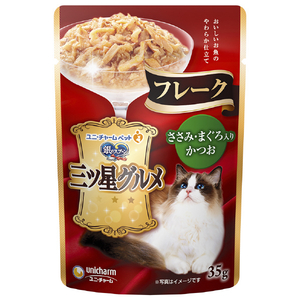 ユニ・チャームペットケア 銀のスプーン三ツ星 パウチフレークささみ・まぐろ入りかつお 35g ﾐﾂﾎﾞｼﾌﾚ-ｸｻｻﾐﾏｸﾞﾛ35G-イメージ1