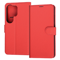 レイ・アウト Galaxy S26 Ultra用手帳型レザーケース シンプル マグネット レッド RT-GS26UELC1/R