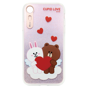 LINE FRIENDS iPhone XR用ケース LIGHT UP CASE CUPID LOVE スウィートハート1 KCL-LCL009-イメージ1