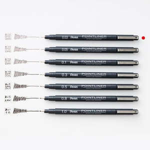 ぺんてる ミリペン ポイントライナー 0.03mm 黒 FCE935H-S20P-03AD-イメージ8