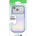 エレコム iPhone17 Pro用ハイブリッドケース オーロラカラー メタルステッカー付 ラベンダー PM-A25CHVCAPU