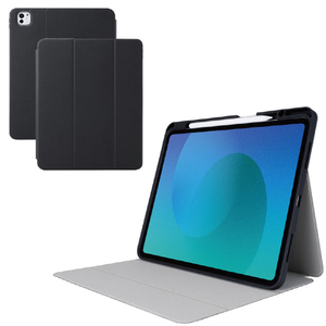 エレコム 13インチiPad Pro(M4)用 フラップケース 衝撃吸収 Pencil収納 スリープ対応 ブラック TB-A25PLSABK-イメージ2