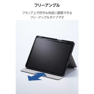エレコム 13インチiPad Pro(M4)用 フラップケース 衝撃吸収 Pencil収納 スリープ対応 ブラック TB-A25PLSABK-イメージ4
