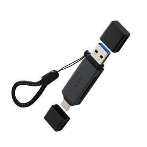 エレコム USB Type-C(TM)&USB-A接続 直挿しメモリーカードリーダー(UHS-I) ブラック MR3C-D21BK-イメージ1