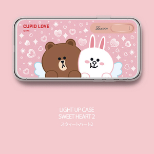 LINE FRIENDS iPhone XR用ケース LIGHT UP CASE CUPID LOVE スウィートハート2 KCL-LCL010-イメージ3