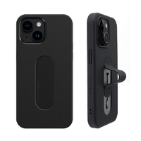 momo stick iPhone 15 Plus用Mag Grip フラットケース ブラック MMS25313I15PL