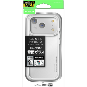 エレコム iPhone17 Pro用ハイブリッドケース ガラス スタンダード メタルステッカー付 クリア PM-A25CHVCG1CR-イメージ1