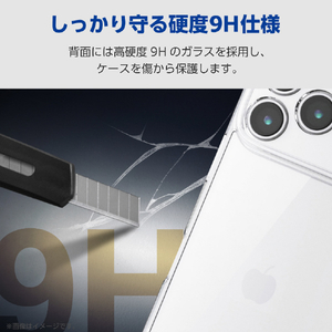 エレコム iPhone17 Pro用ハイブリッドケース 極限 ガラス メタルステッカー付 クリア PM-A25CHVCGKCR-イメージ4