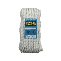 ユタカメイク ロープ ポリエステルトラックロープ 12mm×30m 白1230バンド掛巻 FC751GY-3420906