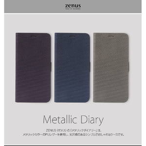Zenus iPhone XS/X用Metallic Diary ネイビー Z10314I8-イメージ5