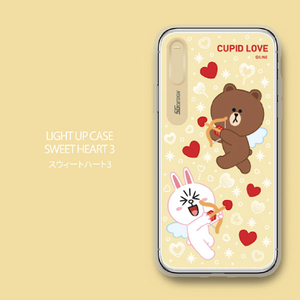 LINE FRIENDS iPhone XR用ケース LIGHT UP CASE CUPID LOVE スウィートハート3 KCL-LCL011-イメージ3
