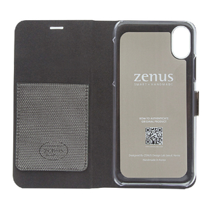 Zenus iPhone XS/X用Metallic Diary シルバー Z10315I8-イメージ4