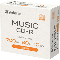 Verbatim 音楽用CD-R 80分 シルバーレーベル 10枚入り AR80F10L-A