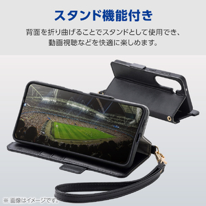 エレコム Galaxy S26用 手帳型ケース 磁石付 耐衝撃 ハンドストラップ付 ブラック PM-G261PLFY4BK-イメージ5