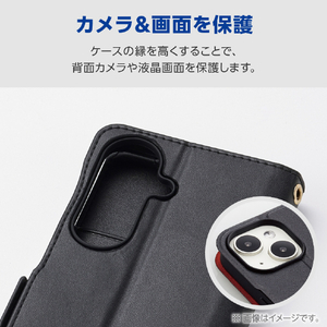 エレコム Galaxy S26用 手帳型ケース 磁石付 耐衝撃 ハンドストラップ付 ブラック PM-G261PLFY4BK-イメージ6