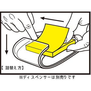 3M ポスト・イット ポップアップノート 詰替用 強粘着 75×75mm イエロー 1冊 F079820-654SSPOP-Y-イメージ3