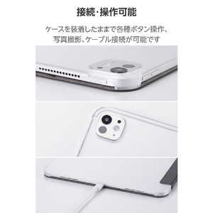 エレコム 13インチiPad Pro(M4)用 フラップケース 薄型軽量 背面クリア 2アングル ブラック TB-A25PLWVBK-イメージ8