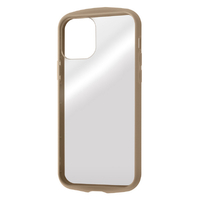 レイアウト iPhone 12/12 Pro用耐衝撃ハイブリッド クリア Puffull ベージュ RT-P27CC14/CBEM