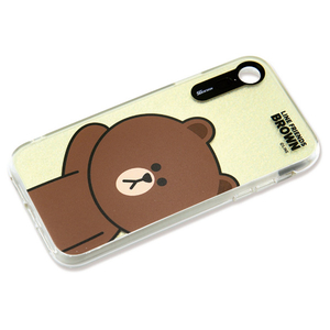 LINE FRIENDS iPhone XR用ケース LIGHT UP CASE ベーシック ブラウン KCL-LBA005-イメージ2