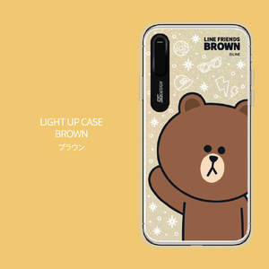 LINE FRIENDS iPhone XR用ケース LIGHT UP CASE ベーシック ブラウン KCL-LBA005-イメージ3