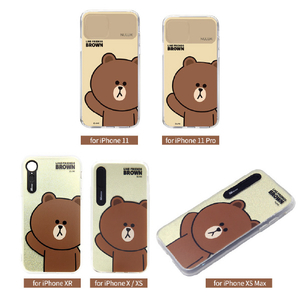 LINE FRIENDS iPhone XR用ケース LIGHT UP CASE ベーシック ブラウン KCL-LBA005-イメージ4