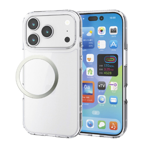 エレコム iPhone17 Pro用ハイブリッドケース メタルステッカー付 クリア PM-A25CHVCKCR-イメージ2