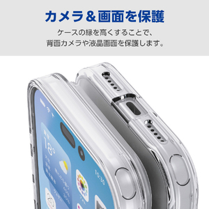 エレコム iPhone17 Pro用ハイブリッドケース メタルステッカー付 クリア PM-A25CHVCKCR-イメージ6