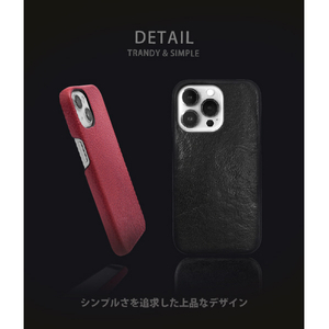ABBI SIGNATURE iPhone 13 Pro用ケース イタリアンレザーバックカバー PIERROT LUX レッド ABS22316I13P-イメージ10