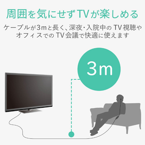 エレコム テレビ用耳栓タイプヘッドホン(片耳) AFFINITY SOUND ブラック EHP-TV10CM3BK-イメージ3