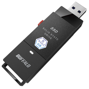 BUFFALO USB3．2(Gen1) ポータブルSSD(500GB) ブラック SSD-PUTVB500U3-B-イメージ1