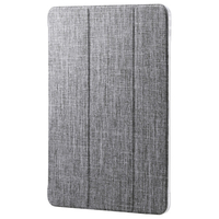 エレコム 13インチiPad Pro(M4)用 フラップケース 薄型軽量 ファブリック 背面クリア グレー TB-A25PLWVCGY