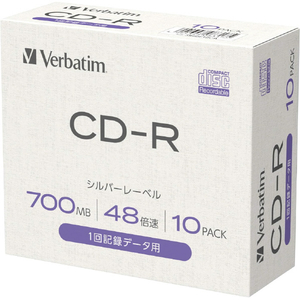 Verbatim データ用CD-R 700MB 48倍速対応 シルバーレーベル 10枚入り SR80F10L-A Verbatim データ用CD-R 700MB 48倍速対応 シルバーレーベル 10枚入り SR80F10L-A