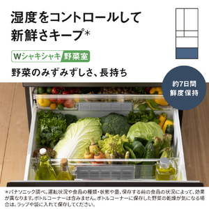 パナソニック 【フレンチドア】551L 6ドア冷凍冷蔵庫 ミスティスチールグレー NR-F55WX3-H-イメージ12
