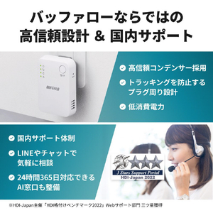 バッファロー 無線LAN中継機(11ac/n/a/g/b 866+300Mbps) ホワイト WEX-1166DHPL-イメージ2