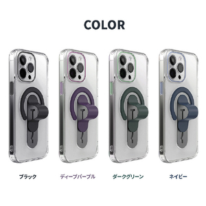 momo stick iPhone 15 Plus用Mag Grip レンズガード一体型クリアケース ディープパープル MMS25318I15PL-イメージ15