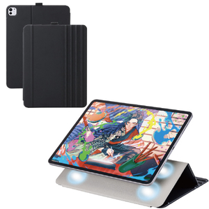 エレコム 13インチiPad Pro(M4)用 フラップケース 角度調整 ドローイング 8アングル ブラック TB-A25PLWVDBK-イメージ2