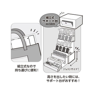 タカ印 ササガワ/オリジナルワークス 組立式傾斜かざり棚 ホワイト 2台入 FC114NX-44-5825-イメージ7