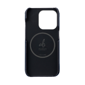 ABBI SIGNATURE iPhone 16 Pro用LISCIO イタリアンレザー MagSafe対応バックカバー ネイビー ABS27319I16PR-イメージ3