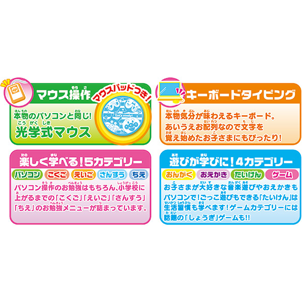 バンダイ アンパンマン あそんでまなべる!マウスでクリック!アンパンマンパソコン ﾏｳｽﾃﾞｸﾘﾂｸｱﾝﾊﾟﾝﾏﾝﾊﾟｿｺﾝ 別売