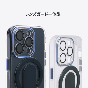 momo stick iPhone 15 Plus用Mag Grip レンズガード一体型クリアケース ダークグリーン MMS25319I15PL-イメージ5