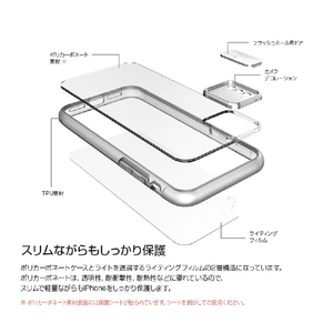 LIGHT UP CASE iPhone XS/X用Lighting Shield Case Snow LU11319IX-イメージ6