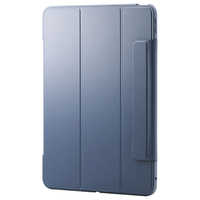 エレコム 13インチiPad Pro(M4)用 フラップケース 薄型軽量 カラーエッジ 背面クリア ブルーグレー TB-A25PLWVFCBG