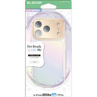 エレコム iPhone18 Pro用ハイブリッドケース オーロラカラー 極限 クリア PM-A26CHVCAKCR