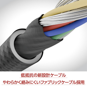 ナカバヤシ USB PD100W充電ケーブル 0．7m UPD-2C07BK-イメージ3