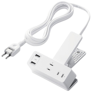 エレコム USB-Aポート付きクリップタップ ホワイト T-U05-3225WH エレコム USB-Aポート付きクリップタップ ホワイト T-U05-3225WH