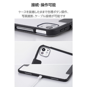 エレコム 13インチiPad Pro(M4)用 フラップケース 薄型軽量 カラーエッジ 背面クリア ブラック TB-A25PLWVFCBK-イメージ8