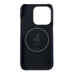 ABBI SIGNATURE iPhone 16 Pro Max用LISCIO イタリアンレザー MagSafe対応バックカバー ネイビー ABS27320I16PM-イメージ3