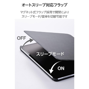 エレコム 13インチiPad Pro(M4)用 フラップケース 高さ調整 合成皮革 スリープ対応 ブラック TB-A25PLWVH2BK-イメージ7