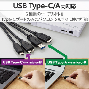 ロジテック USB Type-C(TM)/USB-A対応 ブルーレイドライブ ホワイト LBD-PWC6U3CVWH-イメージ5